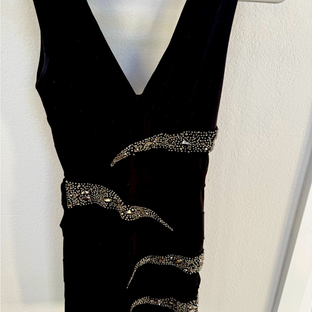 Black short beaded dress